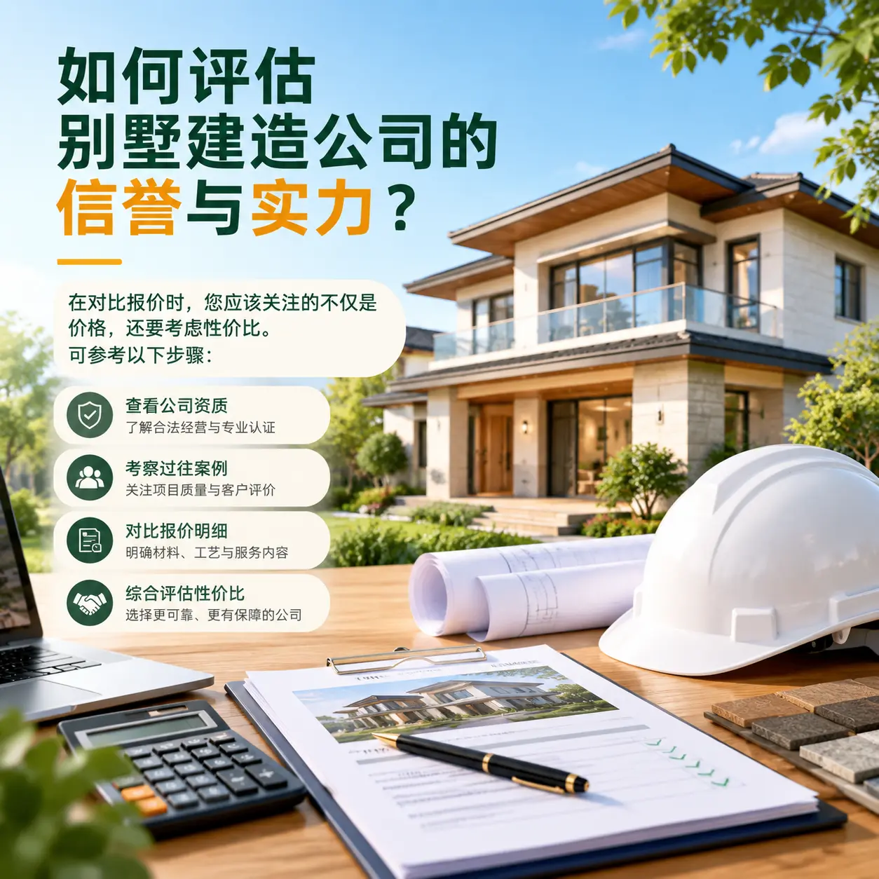 如何评估 白云 别墅建造公司的信誉与实力?
